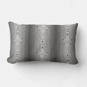 Coussin Rectangle Motif floral baroque avec bordure grise