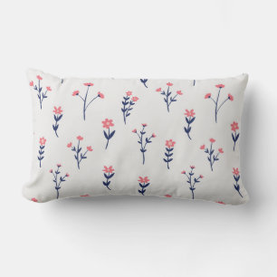 Coussin Rectangle Motif floral botanique victorien sombre et sombre