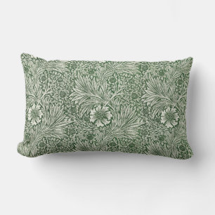 Coussin Rectangle Motif floral orné de fleurs & feuilles blanches