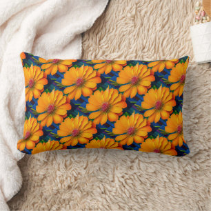 Coussin Rectangle Motif floral rose saumon
