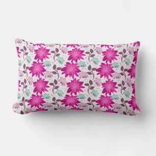 Coussin Rectangle Motif floral rose vibrant   Fleurs modernes audaci