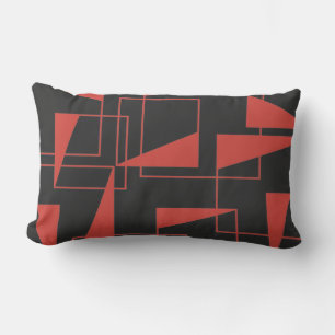 Coussin Rectangle motif géométrique rouge, moderne, dynamique et t