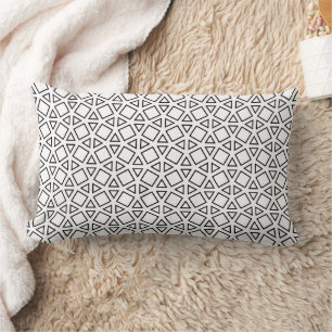 Coussin Rectangle Motif géométrique triangle noir et blanc moderne