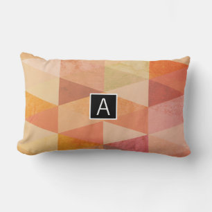 Coussin Rectangle Motif géométrique Triangle souple Monogramme