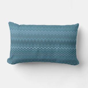 Coussin Rectangle Motif gris bleu Zigzag Wavy