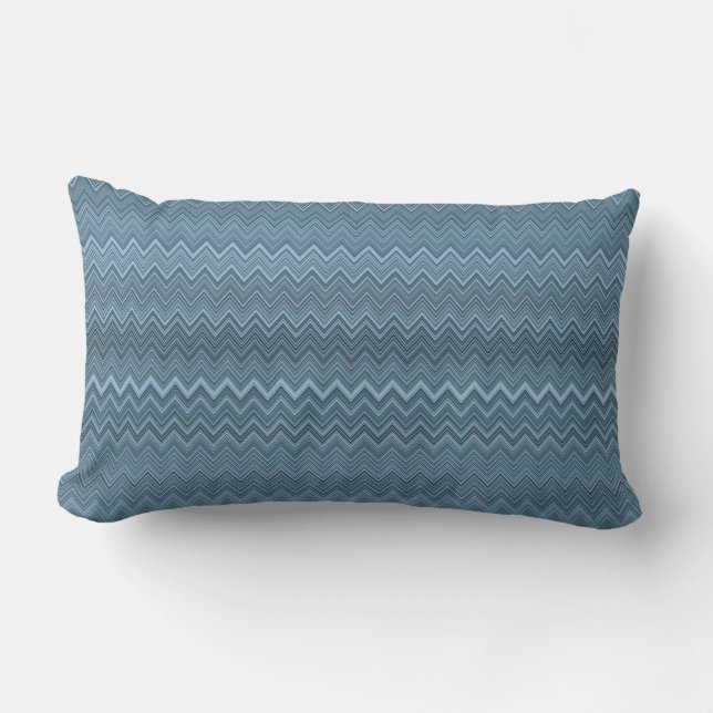 Coussin Rectangle Motif gris bleu Zigzag Wavy (Recto)