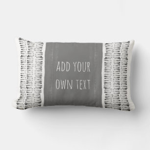 Coussin Rectangle motif gris et blanc en détresse ajouter du texte