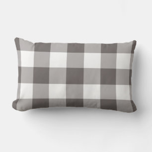 Coussin Rectangle Motif gris et blanc En vichy