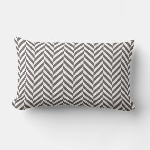 Coussin Rectangle Motif gris Herringbone