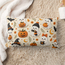Motif Halloween de citrouille et fantôme mignon