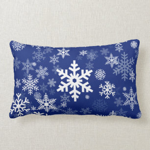 Coussin Rectangle Motif heureux de cristaux de flocons de neige pour