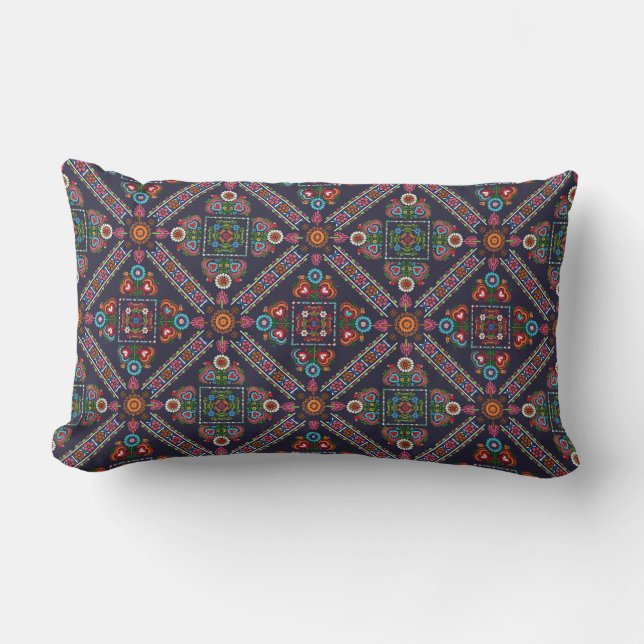 Coussin Rectangle motif hongrois de broderie (Recto)