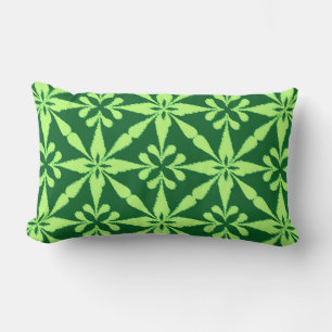 Coussin Rectangle Motif Ikat Star - Vert foncé
