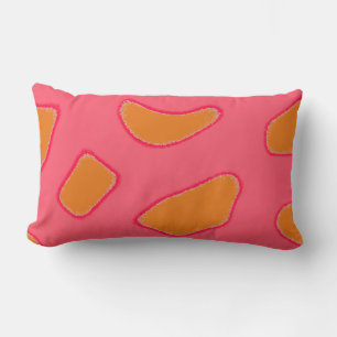 Coussin Rectangle Motif imaginaire tropical orange et rouge rose
