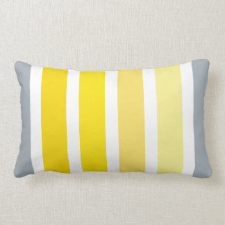 Coussin Rectangle Motif jaune de rayures de blanc gris