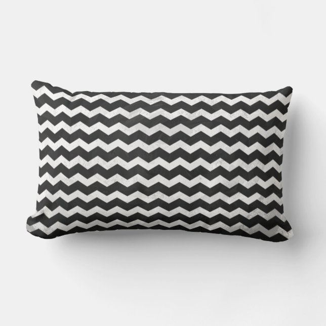 Coussin Rectangle Motif Kohl Black Chevron (Recto)