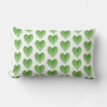 Motif moderne de feuille de coeur vert sur blanc