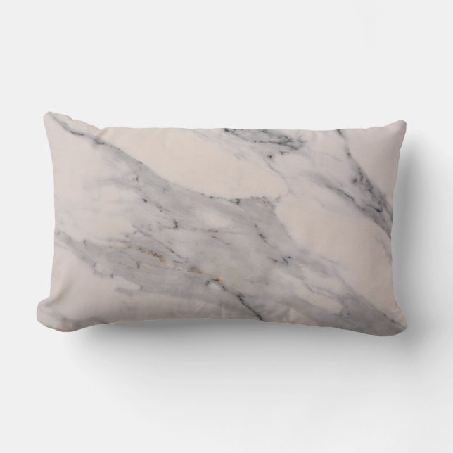 Coussin Rectangle Motif moderne en marbre noir gris rose (Recto)