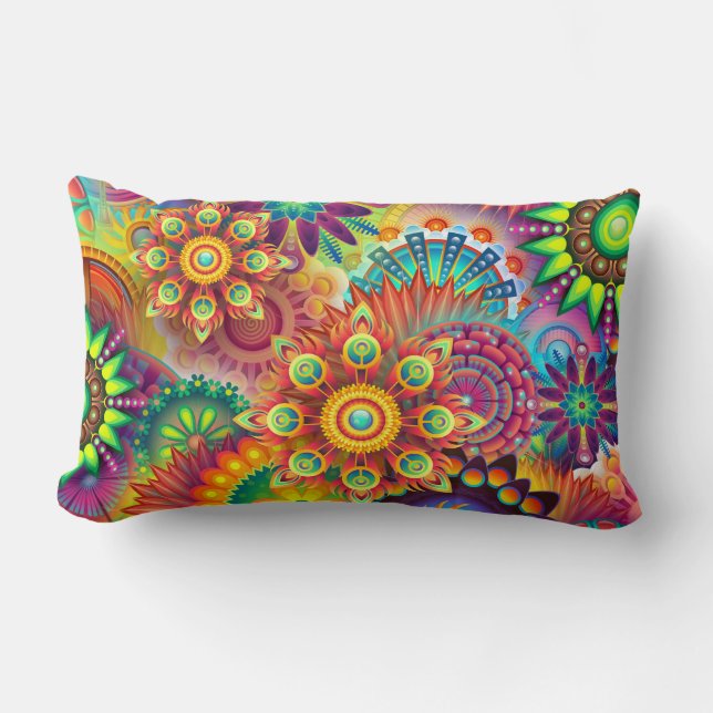 Coussin Rectangle Motif multicolore Art Déco (Recto)