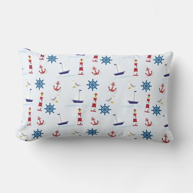 Coussin Rectangle Motif nautique (Recto)