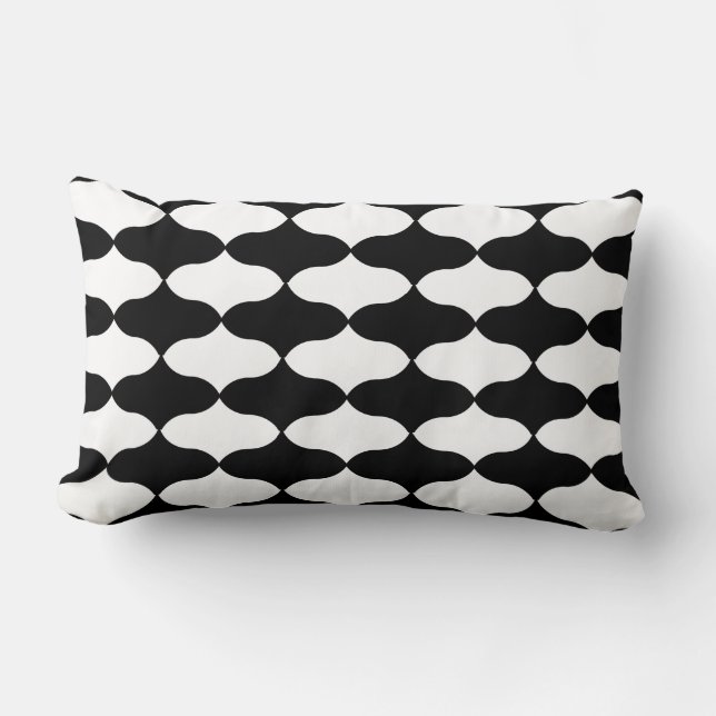 Coussin Rectangle Motif noir et blanc Abstrait (Recto)