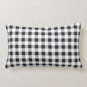 Coussin Rectangle Motif noir et blanc de guingan