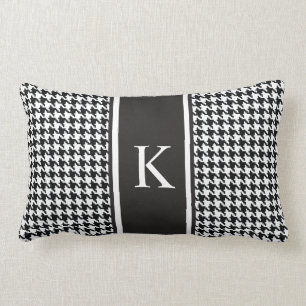 Coussin Rectangle Motif noir et blanc de pied-de-poule