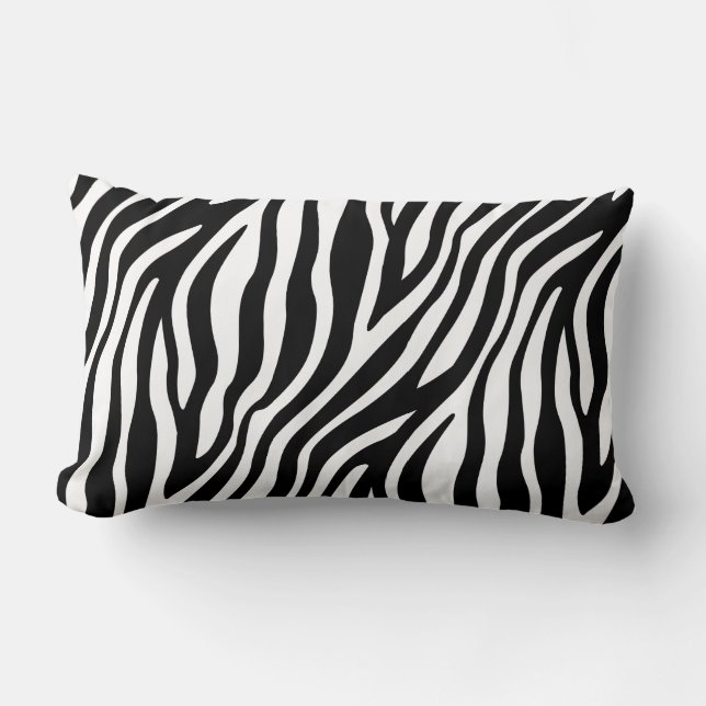 Coussin Rectangle Motif noir et blanc de rayures d'impression de (Recto)