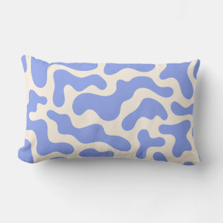 Coussin Rectangle Motif ondulé organique beige bleu