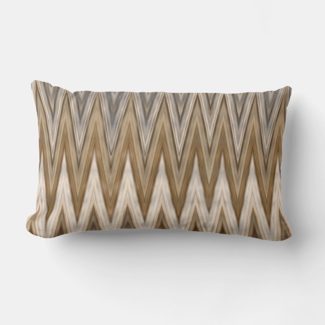 Coussin Rectangle Motif ondulé ton terre (Recto)