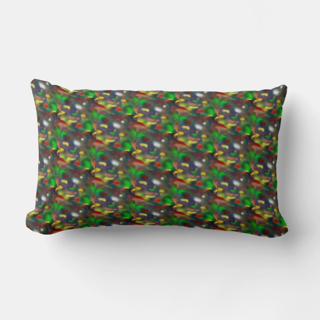 Coussin Rectangle Motif opal noir moderne (Recto)