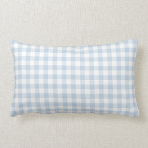Coussin Rectangle Motif pastel bleu et blanc En vichy