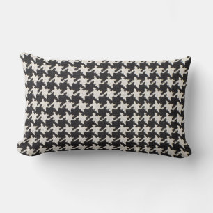 Coussin Rectangle Motif Pied-de-Poule Noir Blanc