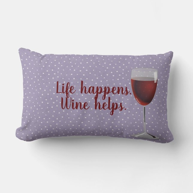 Coussin Rectangle motif pin point avec vin rouge verre lumbar coussi (Recto)