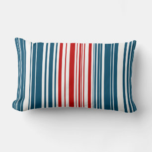 Coussin Rectangle Motif rayé rouge et bleu