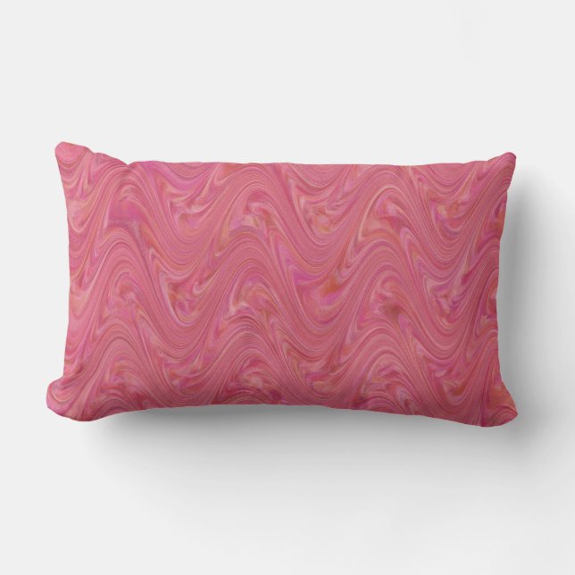 Coussin Rectangle Motif Rose Marbré (Recto)