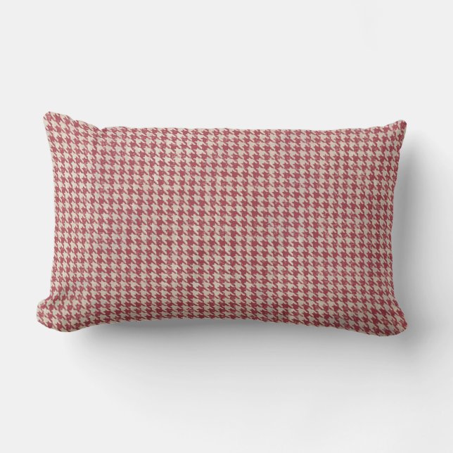 Coussin Rectangle Motif rouge Houndstooth (Recto)