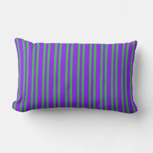 Coussin Rectangle Motif sans couture à rayures vertes et violettes