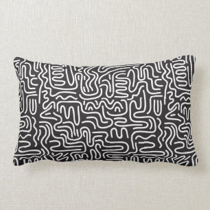 Coussin Rectangle Motif sans couture avec des lignes ondulées à dood