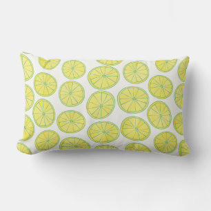 Coussin Rectangle Motif sans couture avec tranches de citron jaune s