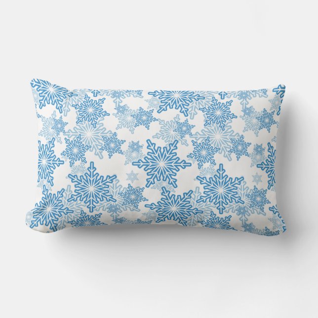 Coussin Rectangle Motif sans couture blanc et bleu (Recto)