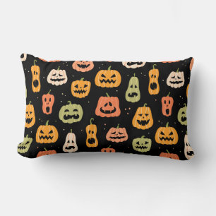 Coussin Rectangle Motif sans couture citrouille Halloween. Retrait à