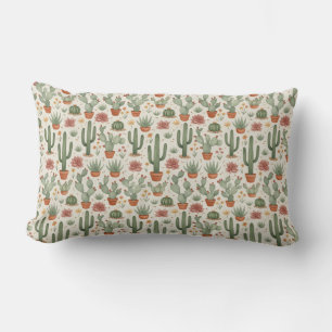 Coussin Rectangle Motif sans couture de cactus de désert succulent