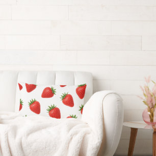 Coussin Rectangle Motif sans couture de fraises Mignon fruit rouge