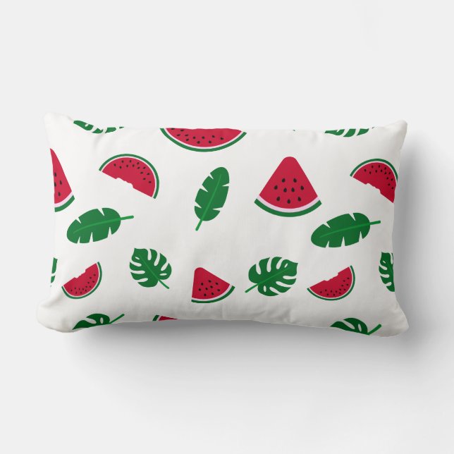 Coussin Rectangle Motif sans couture d'été de pastèque tropicale (Recto)