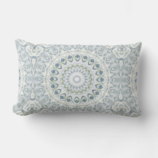 Coussin Rectangle Motif Serene Blue et Green Mandala Design