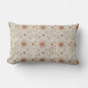 Coussin Rectangle Motif Soleil et Lune Boho
