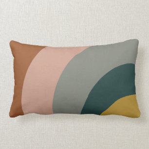 Coussin Rectangle Motif Sound Waves en rouille, moutarde, Blush, Gre