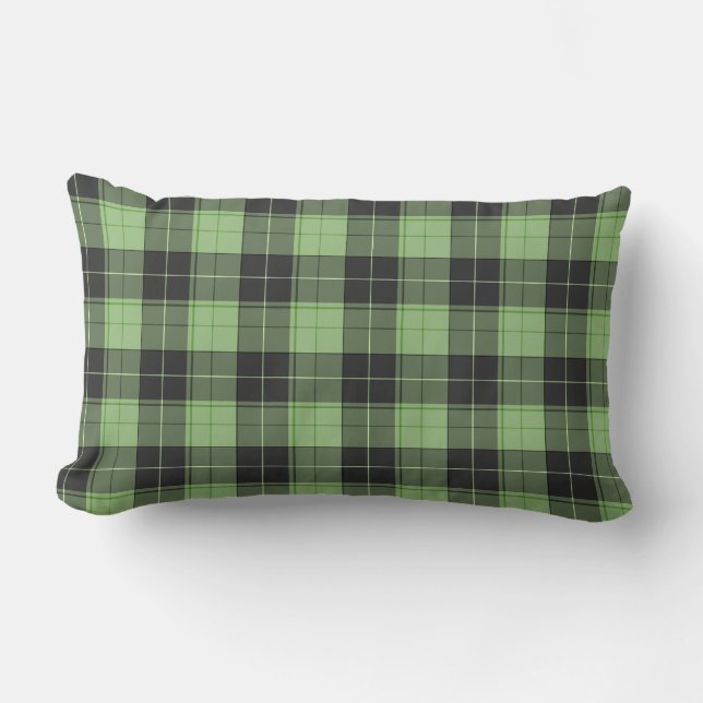 Coussin Rectangle Motif tartan simple en vert clair (Recto)