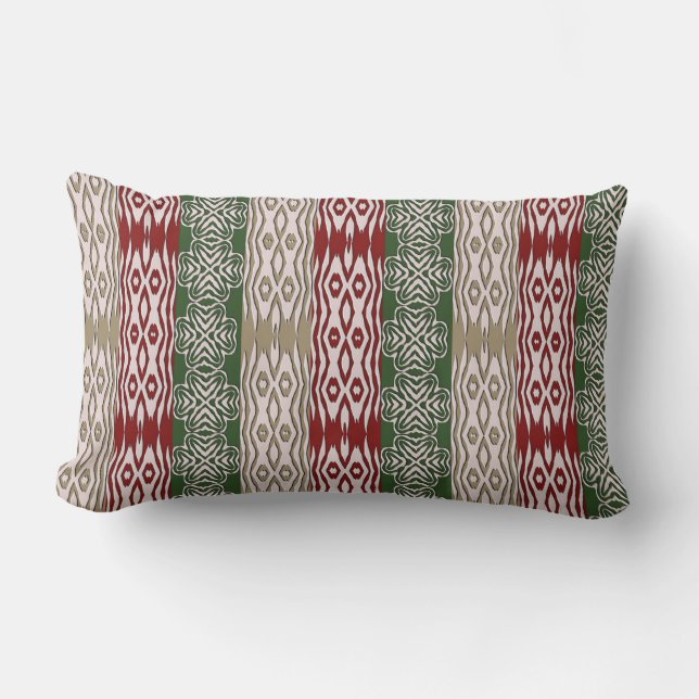 Coussin Rectangle Motif tribal africain ethnique de rayures (Recto)